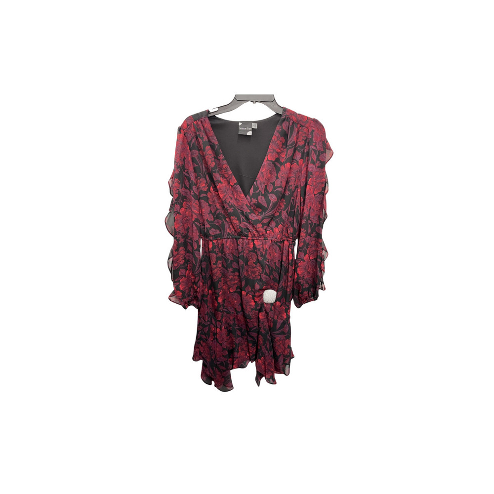 MAISON Tara Red Floral Mini Dress Size 8 - Party Dress